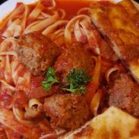 Meatball Pasta * · Your choice of pasta served with our homemade marinara sauce and top with meatball