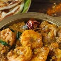 Shrimp Chettinad · Shrimp made with roasted ground exotic spices peppercorn, star anise and coconut.