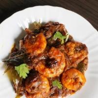 Home Style Shrimp Curry · Shrimp cooked in traditional Andhra style with homemade spices.