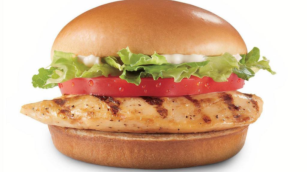 Dq® Bakes!® Grilled Chicken Sandwich · A grilled seasoned chicken fillet topped with crisp chopped lettuce, thick-cut tomato, and mayo served on a warm toasted bun.