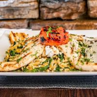 Chicken Special · Grilled chicken tenders served over fresh sauteed spinach, orzo, garlic and olive oil topped...