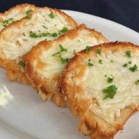 Garlic Cheese Bread · 4 pieces of Garozzos bread, toasted with butter garlic and cheese