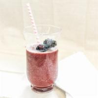 Acai Energy Smoothie · Organic acai berries, banana, strawberries, and vanilla protein.