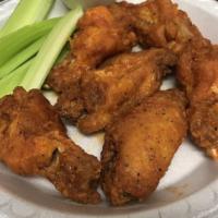 Buffalo Wings · Served with celery & blue cheese or ranch dressing.