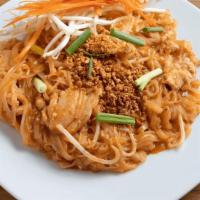 Pad Thai Noodle · Stir-fried rice noodles with egg, grounded peanuts, and fresh beansprouts and carrot