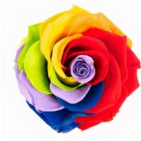Rainbow Rose · DIM:  10 cm x 10 cm x 6.5 cm
*removable from package*