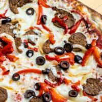 Tremor · Homemade Meatballs, Black Olives, Roasted Red Bell Peppers & Onions
