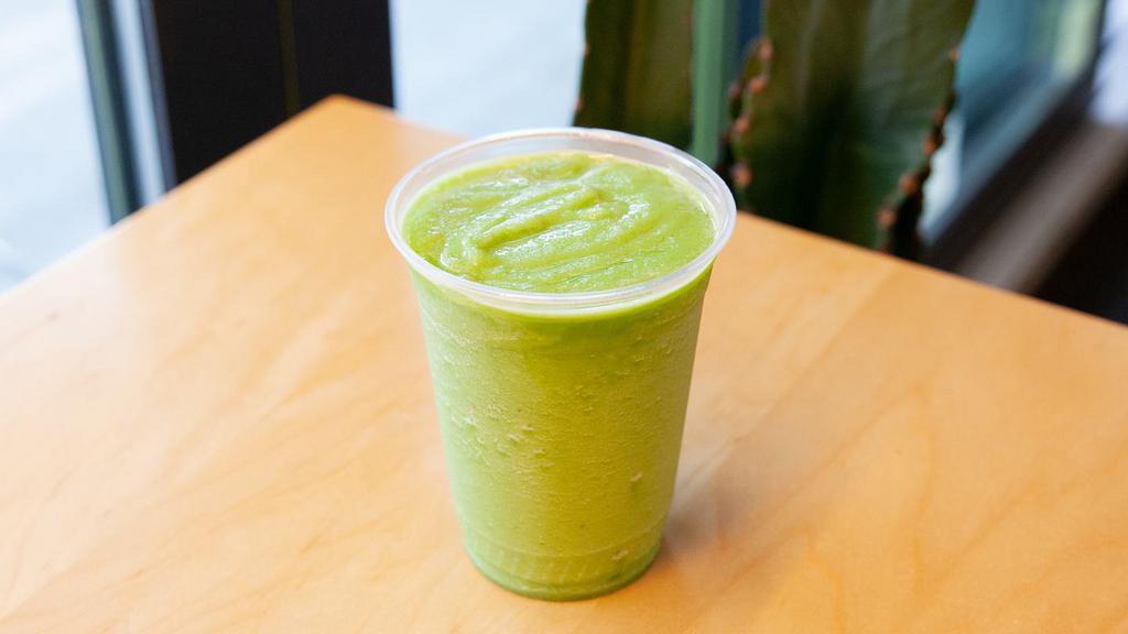Lush Life · Made with pineapple, banana, kale, ginger, orange juice, blue or green algae, dates, and ice. Add extra greens for an additional charge.