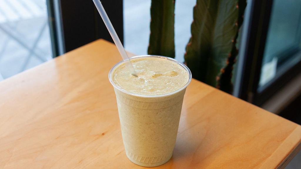 Extra Mile · Made with almond butter, honey, kale, coconut water, coconut yogurt, coconut oil, and ice. Add a banana for an additional charge.