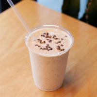 Little Wing · Made with almond butter, banana, maca, dates, cacao nibs, coconut water, and ice. Add strawb...