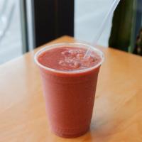 Berried Alive · Made with acai, strawberries, goji berries, dates, coconut water, and ice.