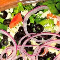 Large Greek Salad · Romaine lettuce, black olives and feta cheese.