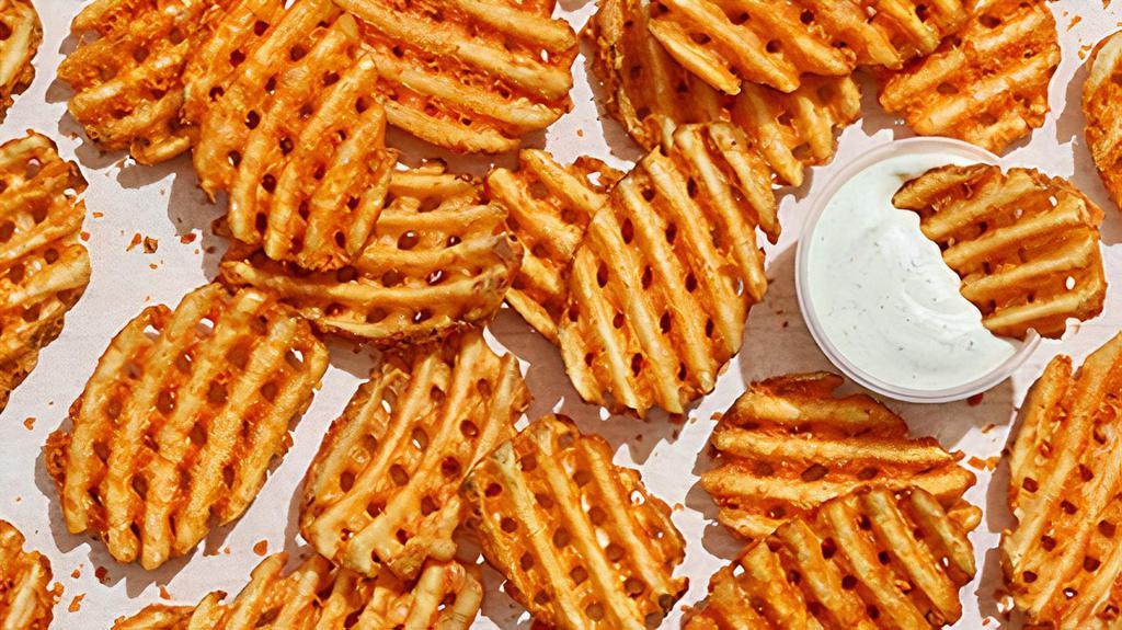 Waffle Fries · Seasoned waffle fries.