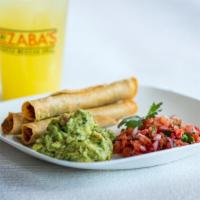 3 Shredded Beef Taquitos W/ Salsa And Guac · Our 3 hand-made taquitos come with guacamole and your choice of salsa.