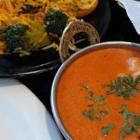 Paneer Tikka Masala · Indian cheese cubes cooked in delicious creamy tomato curry.