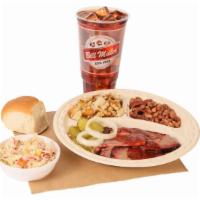 Combo Meal 3 · Regular Plate and Large Tea. Choice of One Meat with Three Side Orders and a Large Tea