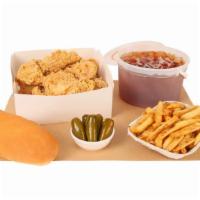 Combo Meal 10 · 10 Piece Fried Chicken, French Fries, 5 Jalapeños and a Bucket of Tea