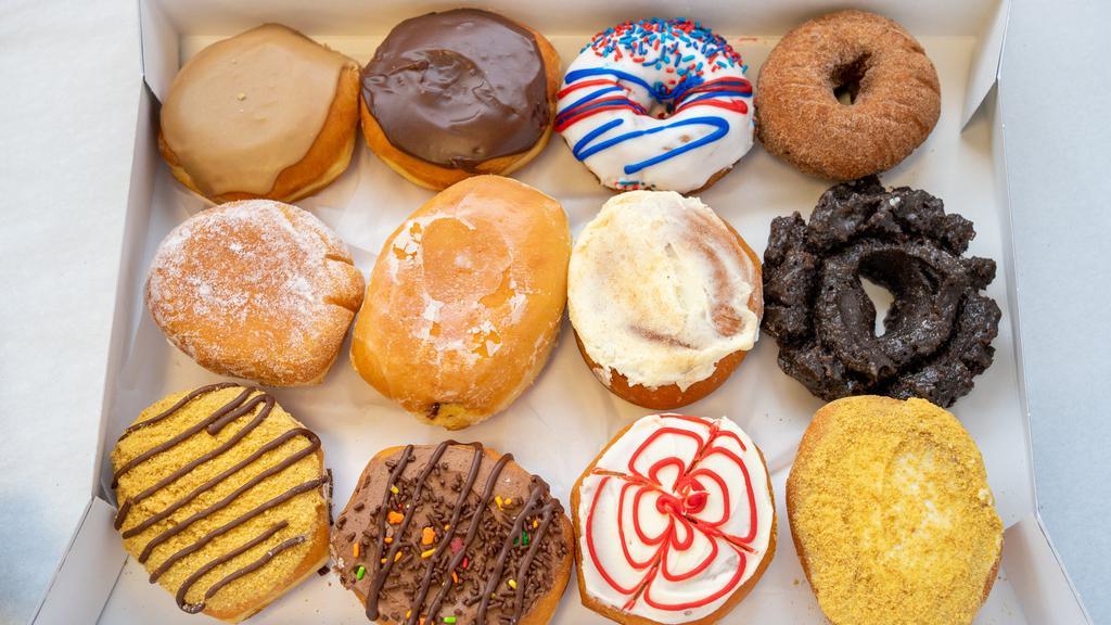 Classic & Fancy Dozen · 6 classic donuts & 6 fancy donuts.
