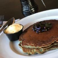 Blueberry Pancakes · Customer favorite. Our signature buttermilk pancakes laced with fresh blueberries.