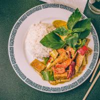 Yellow Curry · Gluten-free, hot. The Vietnamese yellow curry cooked with vegetable and yellow on ions. Decl...