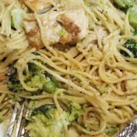 Seafood Egg Fettuccine Pasta · A delicious seafood pasta features a homemade creamy sauce with fresh shrimps sea scallops, ...