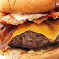 Bacon Cheeseburger · Bacon, cheese, lettuce, tomato, onions, and secret sauce