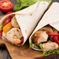 Shrimp Burrito · Fresh spicy marinated shrimp served with your choice of rice, and two sauces. Want to make i...