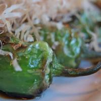Blistered Shisito Peppers · bonito flakes | soy sauce