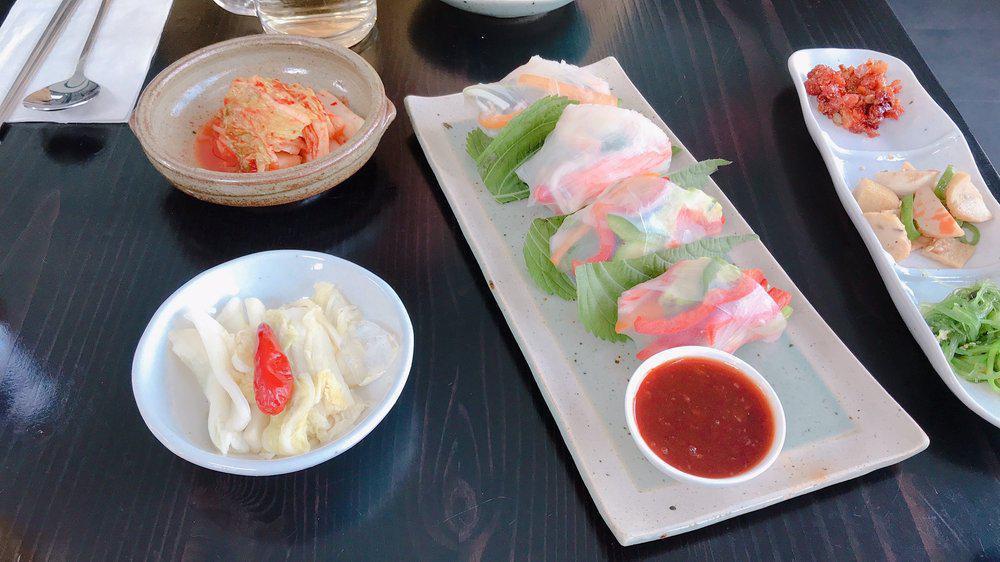 Summer Roll 4 Pcs · Fresh vegetable salad rolls with crab meat and shrimp.