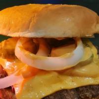 Cheeseburger · American Cheese topped topped with pickle, onion and Tommie Sauce by default, just tell us i...