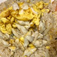Crab Fried Rice (Dd) · Chef's selected premium lump crab meat, onion, tomato, scallion