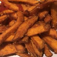 Sweet Potato Fries · Thin cut sweet potato fries.
