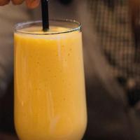 Mango Lassi · A sweet mango yogurt drink.