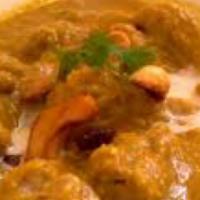 Chicken Korma · Boneless cubes of chicken cooked with fruits in onion cashew based sauce with a touch of cre...