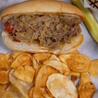 German Sausage Sandwich · Your choice of bratwurst, knockwurst or weisswurst on a hoagie roll with grilled onions and ...
