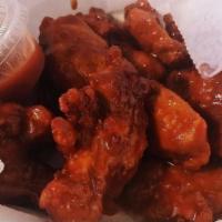 Wings · Your choice of traditional or boneless wings, Served plain, hot or bbq with your choice of d...