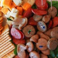 Jacoby'S Sausage & Cheese Platter · A combination of warm sausages, cheese, and crackers.