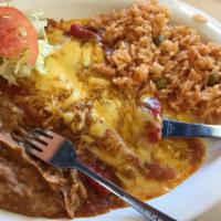 Kid'S Cheese Enchilada · One piece. Served with rice and beans.