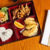 Box 3 · Spicy tuna roll, beef teriyaki, shrimp and vegetable tempura and pork shumai.