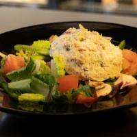 Tuna Salad Bowl · 1/2lb of our homemade Tuna Salad on top of a fresh bed of lettuce and veggies. Gluten free.