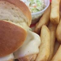 Grilled Chicken Sandwich · Fresh chicken breast grilled to perfection topped with melted swiss cheese.