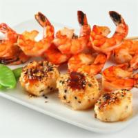 Hibachi Shrimp & Steak · New York strip & fresh shrimp grilled to perfection. Served with tempura shrimp appetizer, m...