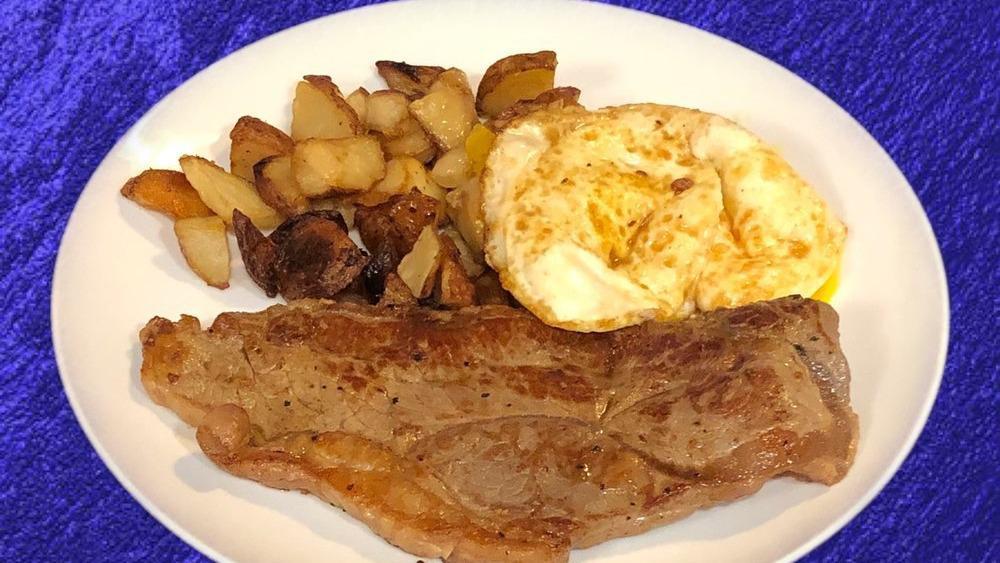 Eggs With Steak · Your choice. Served with fries or grits and buttered toast and jerry.