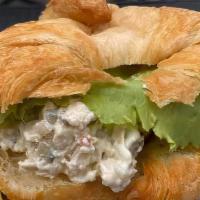 Homemade Chicken Salad Lunch Special · On a fresh-baked croissant. Add a side for $2.