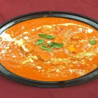 Paneer Makhani · Homemade cheese cubes cooked in a sauce with a tomato base and fresh herbs, finished with bu...