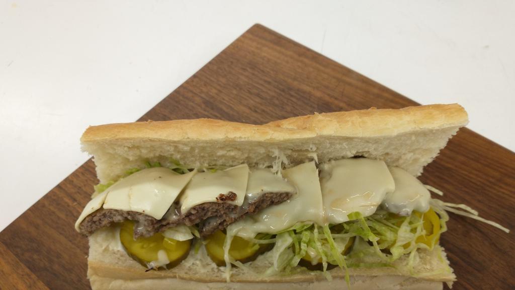 Cheeseburger (Medium) · Served on an Italian sub roll.