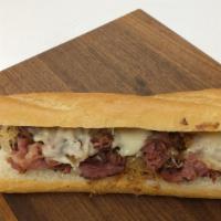 Pastrami Reuben (Medium) · Pastrami, sauerkraut, thousand island dressing, Swiss cheese