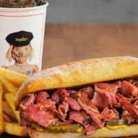 Pastrami Sandwich Combo · Pastrami Sandwich, Always Crispy Fries®, and a Regular Fountain Drink. Old school delicious ...