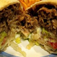 Cheesesteak Wrap · American Cheese & Fried Onions.