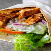Grilled Chicken Wrap · Grilled Chicken With Green Peppers, Onions, Mozzarella Cheese & Sour Cream.